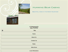 Tablet Screenshot of hummingbearcabins.com